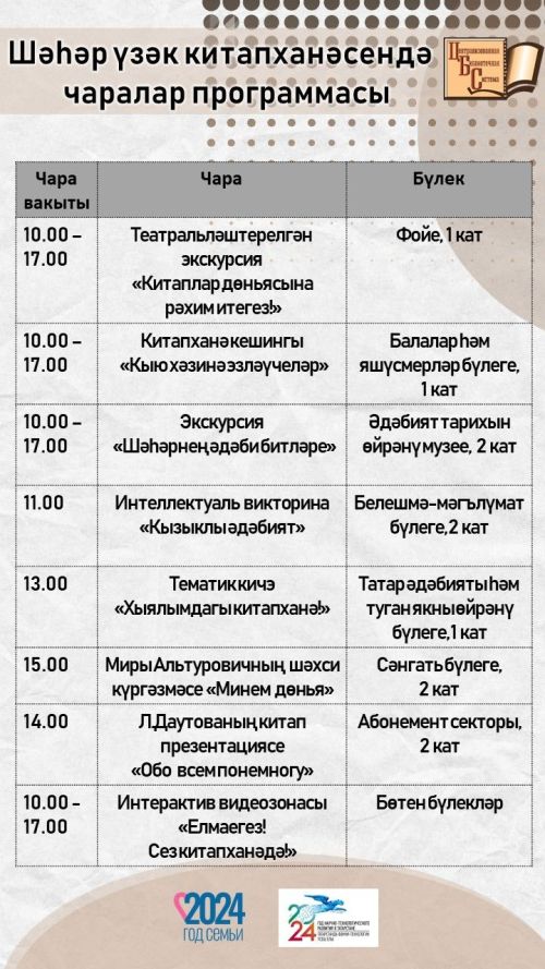 Шәһәр үзәк китапханәсе Ачык ишекләр көненә чакыра!